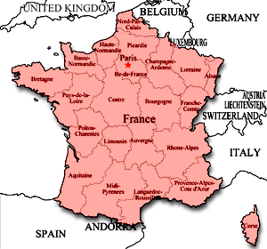 Cartina della Francia